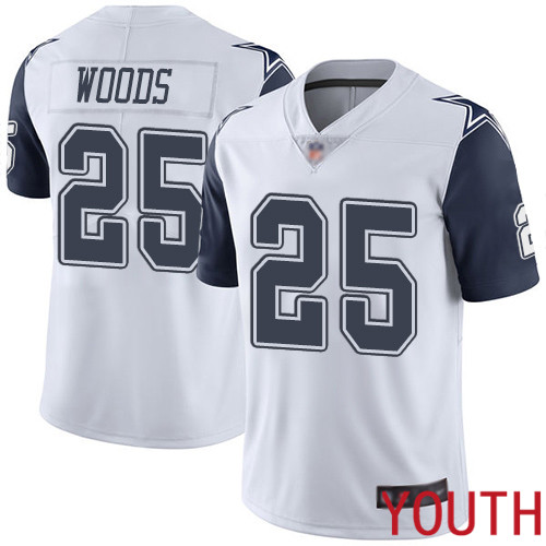Youth Dallas Cowboys Limited White Xavier Woods #25 Rush Vapor Untouchable NFL Jersey->dallas cowboys->NFL Jersey